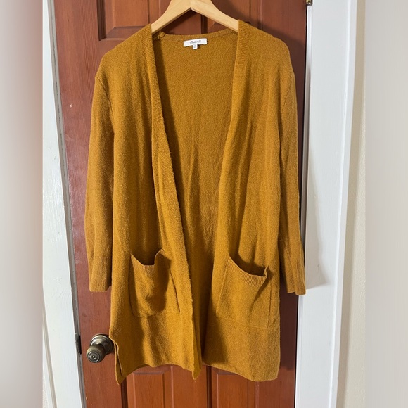 Madewell Kent Cardigan Sweater Golden Harvest alpaca Wool Blend cozy yarn Small - Picture 2 of 8